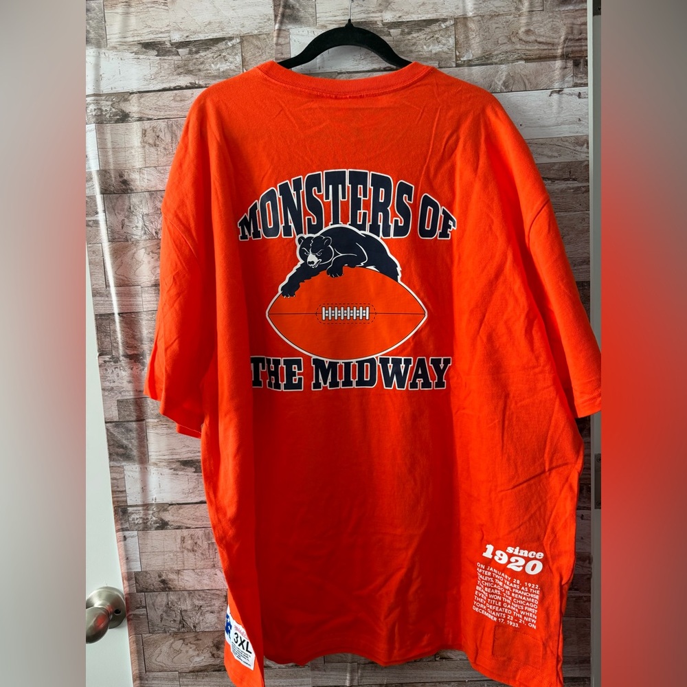 NWT Mitchell & Ness NFL Chicago Bears Orange Shirt 3X - Picture 11 of 14